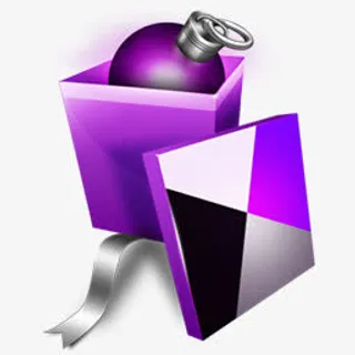 圣诞节礼盒紫色彩球免抠