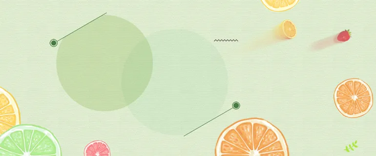 清新绿色扁平化电商橙子banner高清