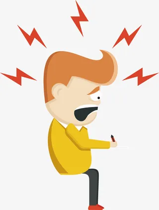 矢量卡通工作到恼火的总经理插画免抠
