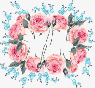 玫瑰花精美邀请函设计矢量素材免抠