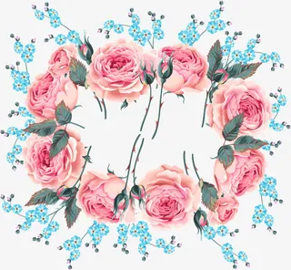 玫瑰花精美邀请函设计矢量素材免抠