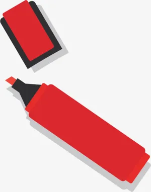 红色马克笔免抠