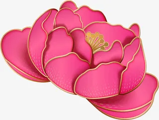 玫红色花朵浮雕花免抠