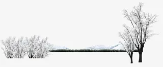 创意合成冬天的雪景效果免抠