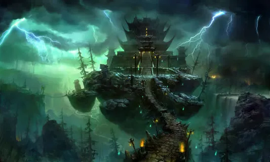 绿色游戏山峰场景免抠