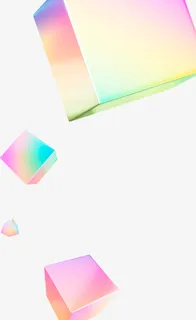 时尚正方体几何渐变装饰图案免抠