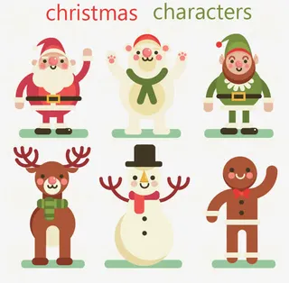 一组圣诞节人物形象免抠