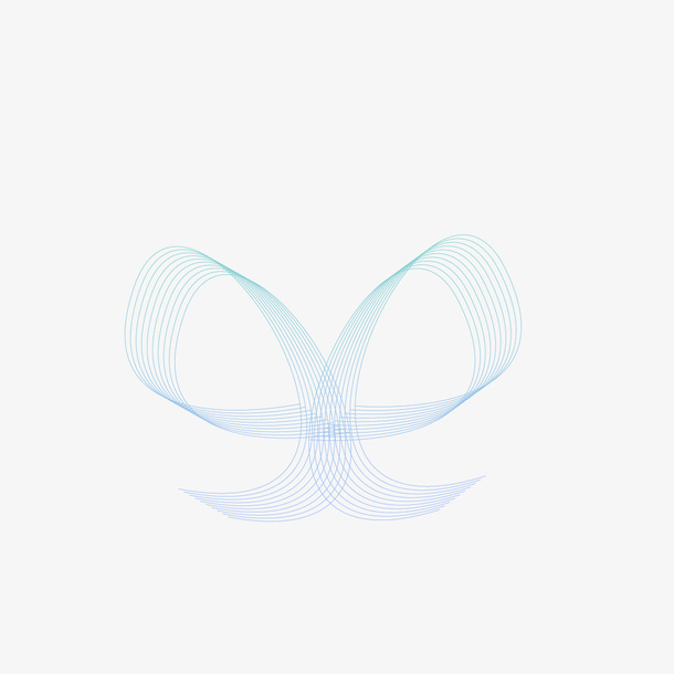 手绘蓝色动感线条免抠