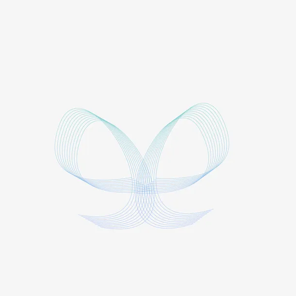 手绘蓝色动感线条免抠