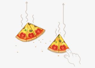 卡通黄色西红柿披萨海报背景