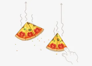 卡通黄色西红柿披萨海报背景