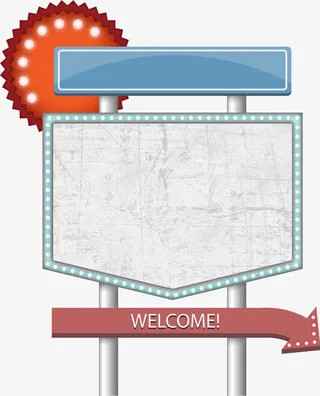 霓虹灯指路牌免抠