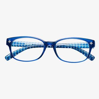 蓝色边框眼镜架免抠
