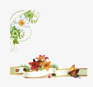 矢量白色小花免抠