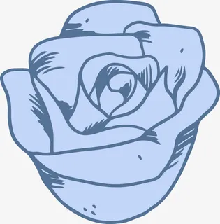 蓝色矢量玫瑰花免抠