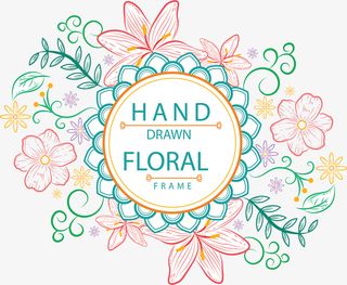 彩色花朵春天边框免抠