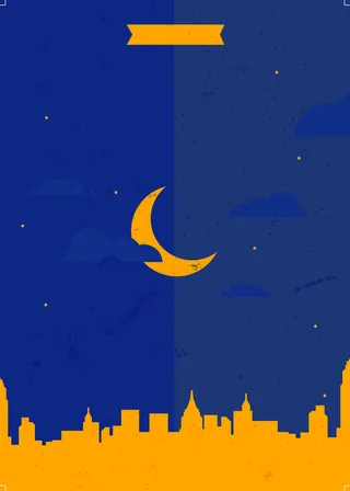 城市夜景卡通背景高清