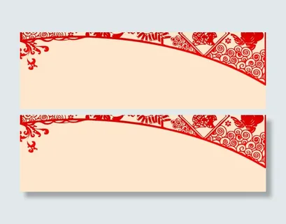 中国红简约大气剪纸文化海报背景免抠