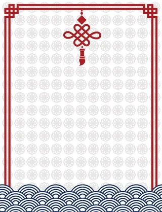 矢量中国风传统海水纹中国结背景素材高清