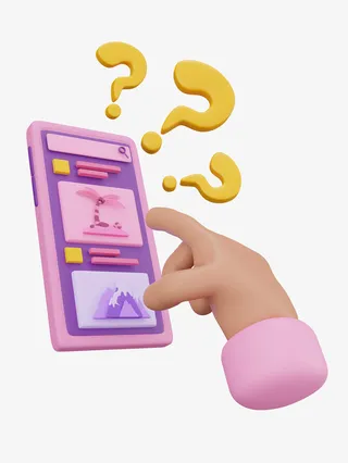 C4D 手机 手 操作 问号免抠