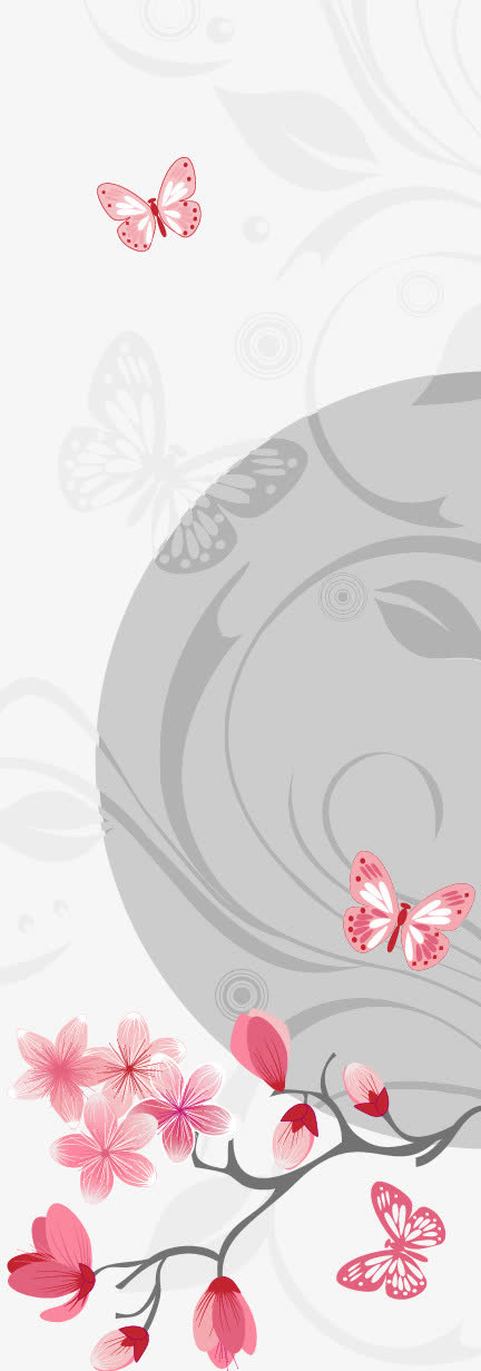 樱花名片底纹免抠