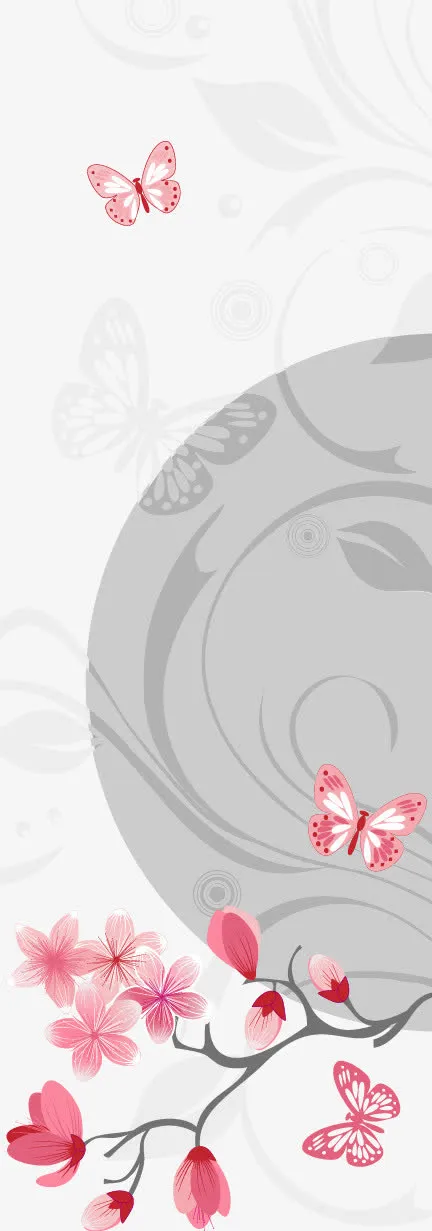 樱花名片底纹免抠