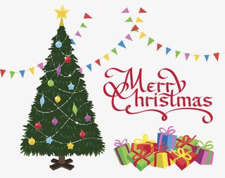 晚会圣诞树礼物盒免抠