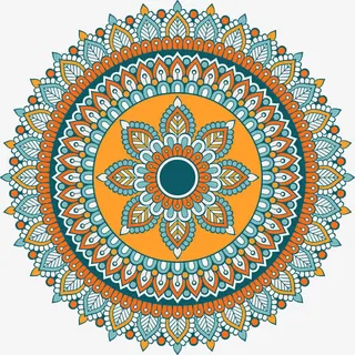 复古圆形花纹免抠