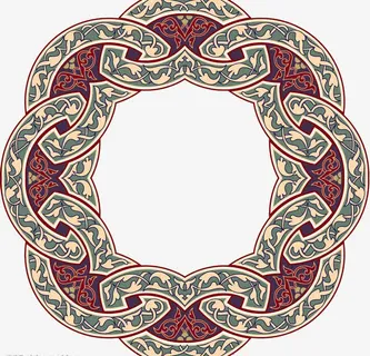 中国风圆形花纹家具底纹免抠