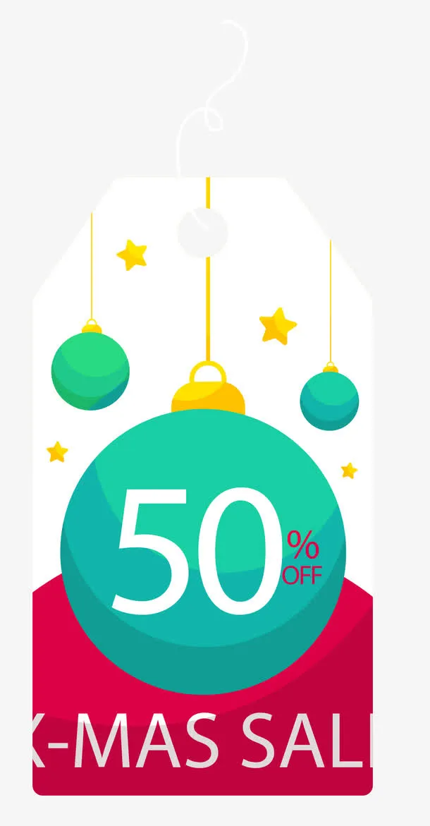 时尚圣诞节促销标签PN免抠