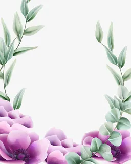 手绘花海报边框花环免抠