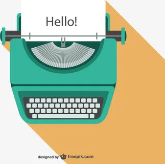 卡通绿色老式打字机矢量素材,免抠