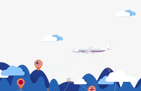 飞机空运海购物品免抠