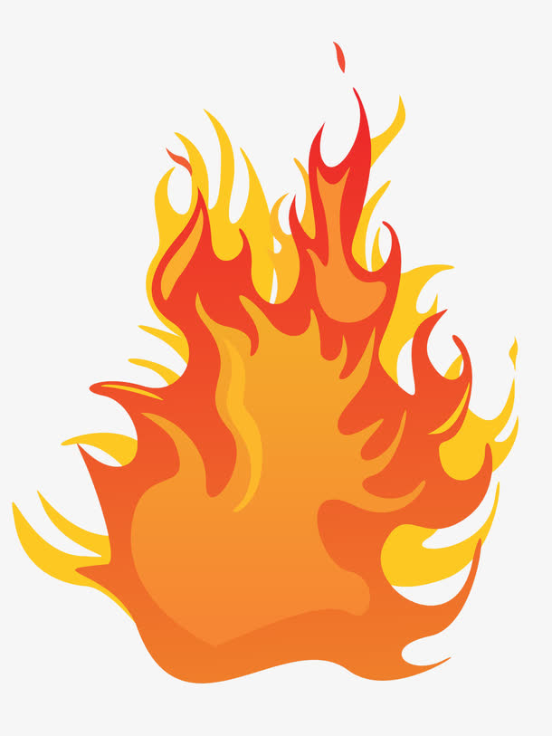 红色手绘烈火免抠