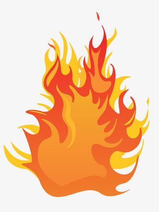 红色手绘烈火免抠
