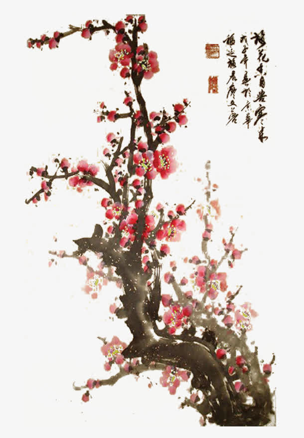 国画梅花免抠