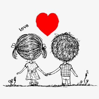 情侣背影装饰素材图案免抠