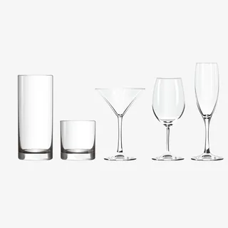 五款不同的玻璃杯免抠