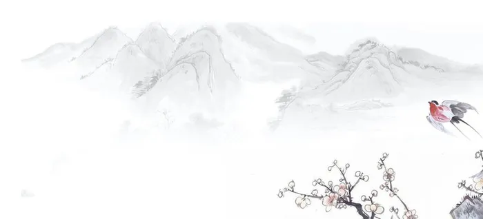 墨色中国风山水花鸟背景高清