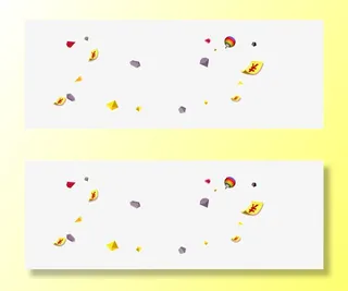 漂浮金币几何形状免抠