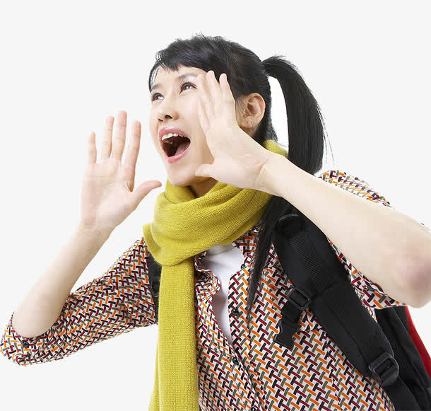 女孩呐喊的人免抠