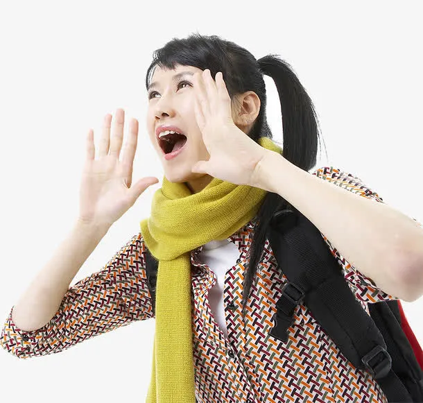 女孩呐喊的人免抠