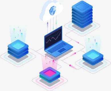 2.5D矢量数据分析科技插画免抠手绘/卡通卡通元素