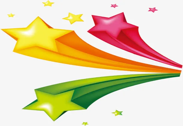 中秋节黄红绿色星星免抠