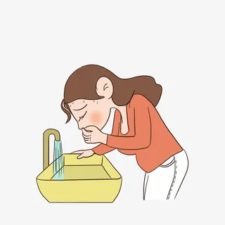 卡通怀孕呕吐难受冒汗的孕妇素材免抠