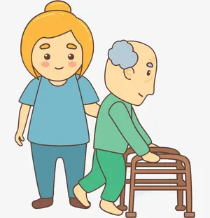 做康复的老人免抠