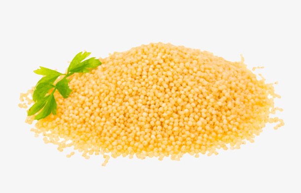 绿色芹菜叶点缀小米粒堆免抠
