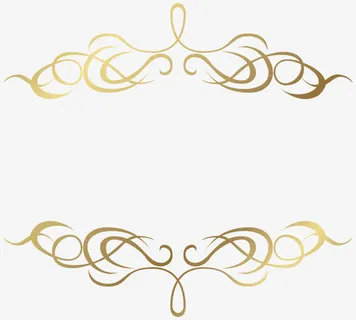 金色法式花纹边框标题PNG图片免抠