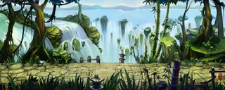 手绘卡通大树场景免抠