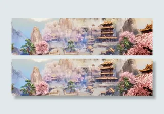 唯美仙侠武侠游戏场景原画免抠